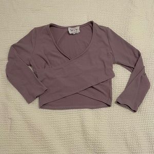 Cross over long sleeved top